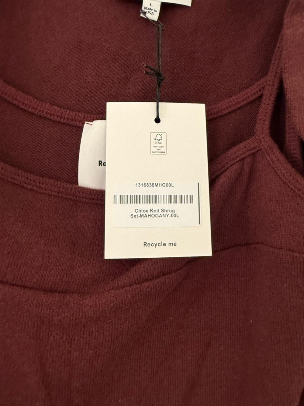Reformation Chloe Knit Shrug Set - Burgundy - Picture 5 of 5
